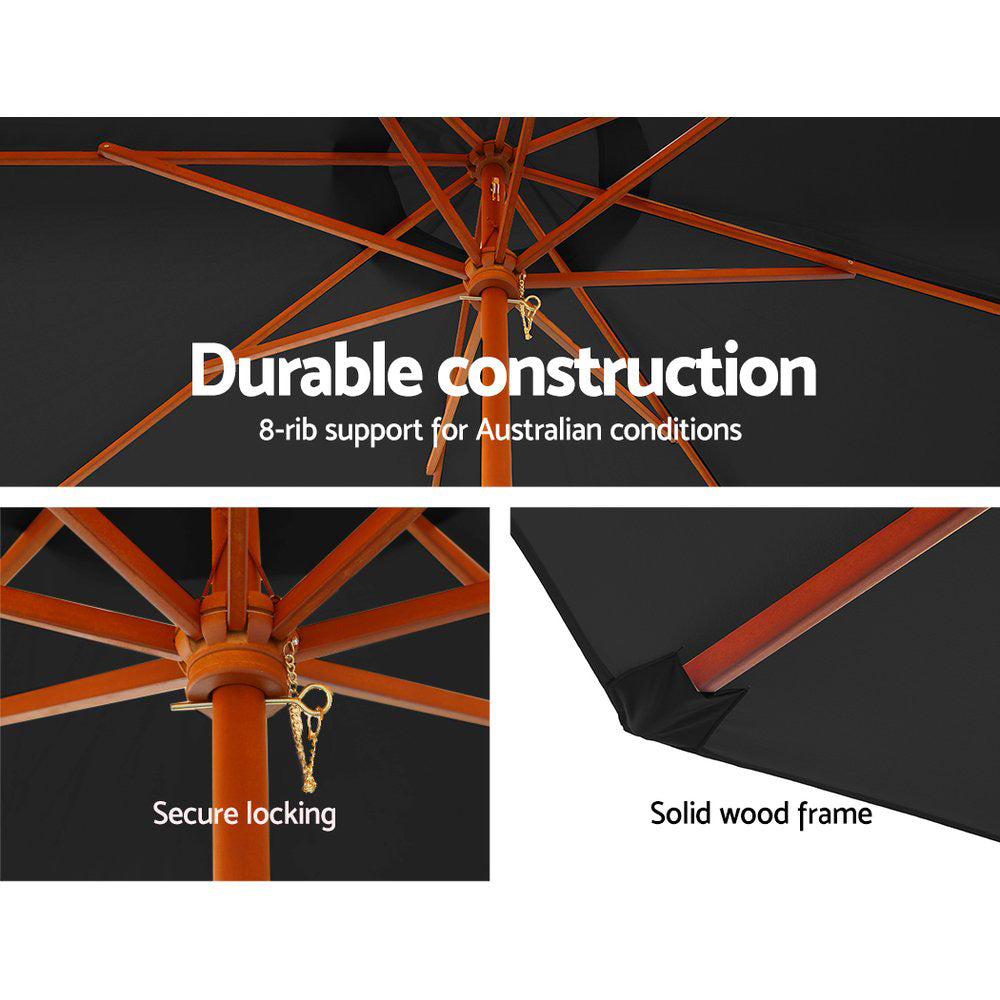 Instahut 3m Outdoor Umbrella Pole Umbrellas Beach Garden Sun Stand