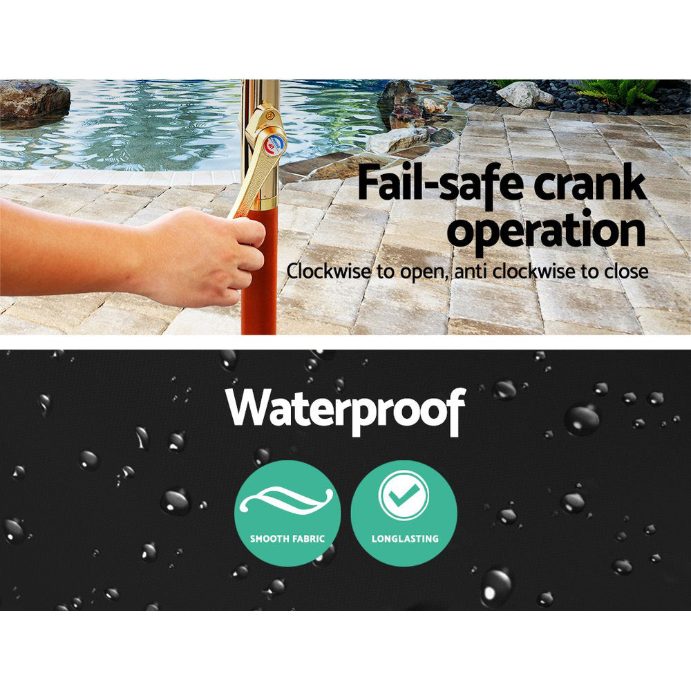 Instahut 3m Outdoor Umbrella Pole Umbrellas Beach Garden Sun Stand