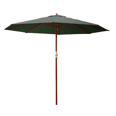 Instahut 3m Centre Pole Outdoor Umbrella, Charcoal