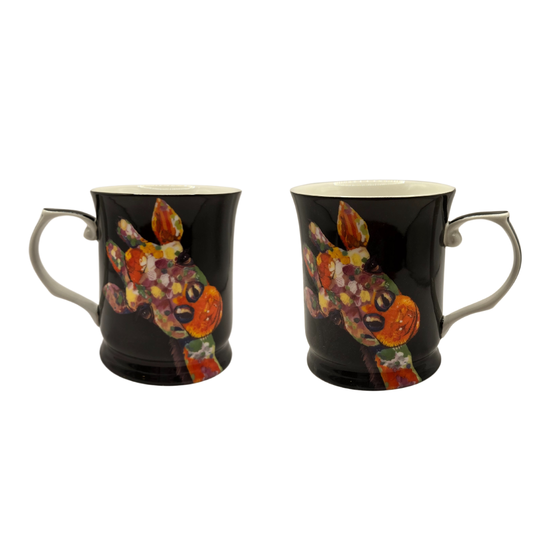 Florabelle Living Midnight Safari Giraffe Mugs, Set of 2, 415 ml
