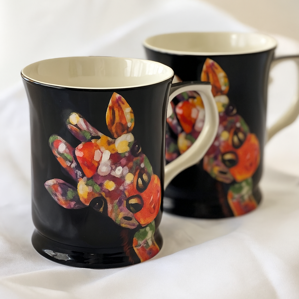 Florabelle Living Midnight Safari Giraffe Mugs, Set of 2, 415 ml