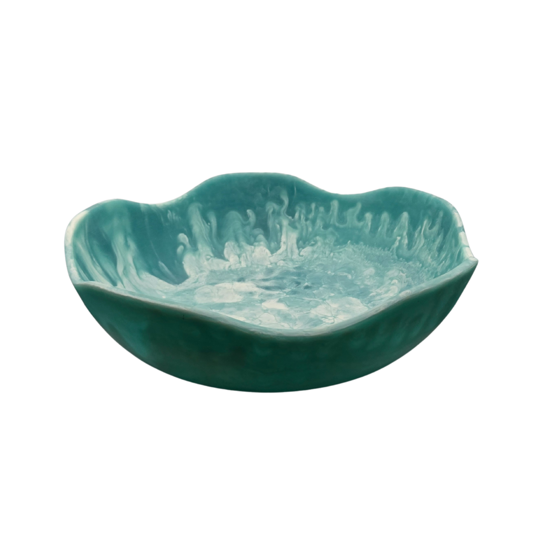 Florabelle Living Ocean Swirl Resin Bowl, Blue, 15.5 cm