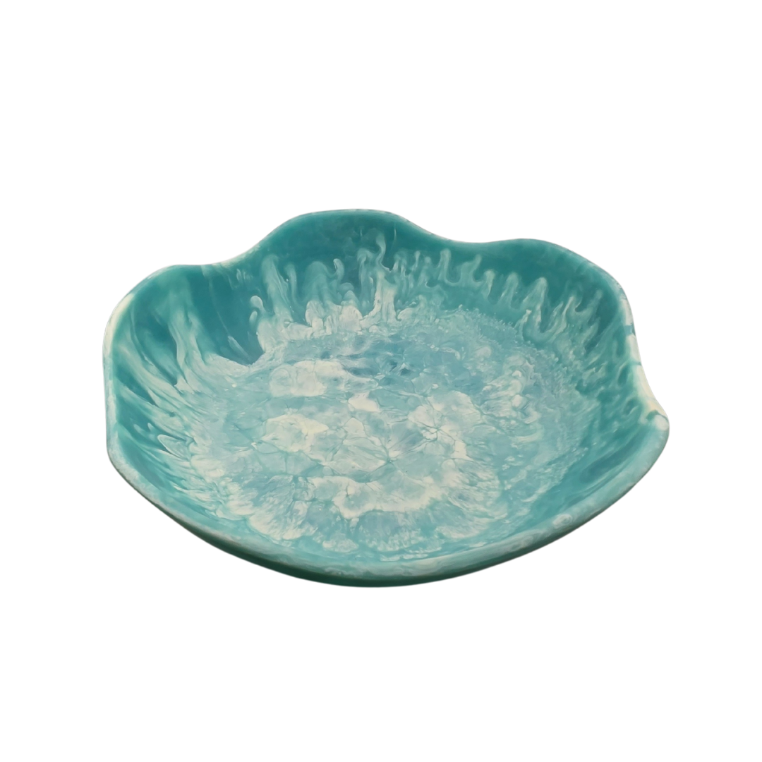 Florabelle Living Ocean Swirl Resin Bowl, Blue, 15.5 cm