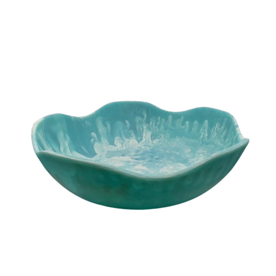 Florabelle Living Ocean Swirl Resin Bowl, Blue, 15.5 cm