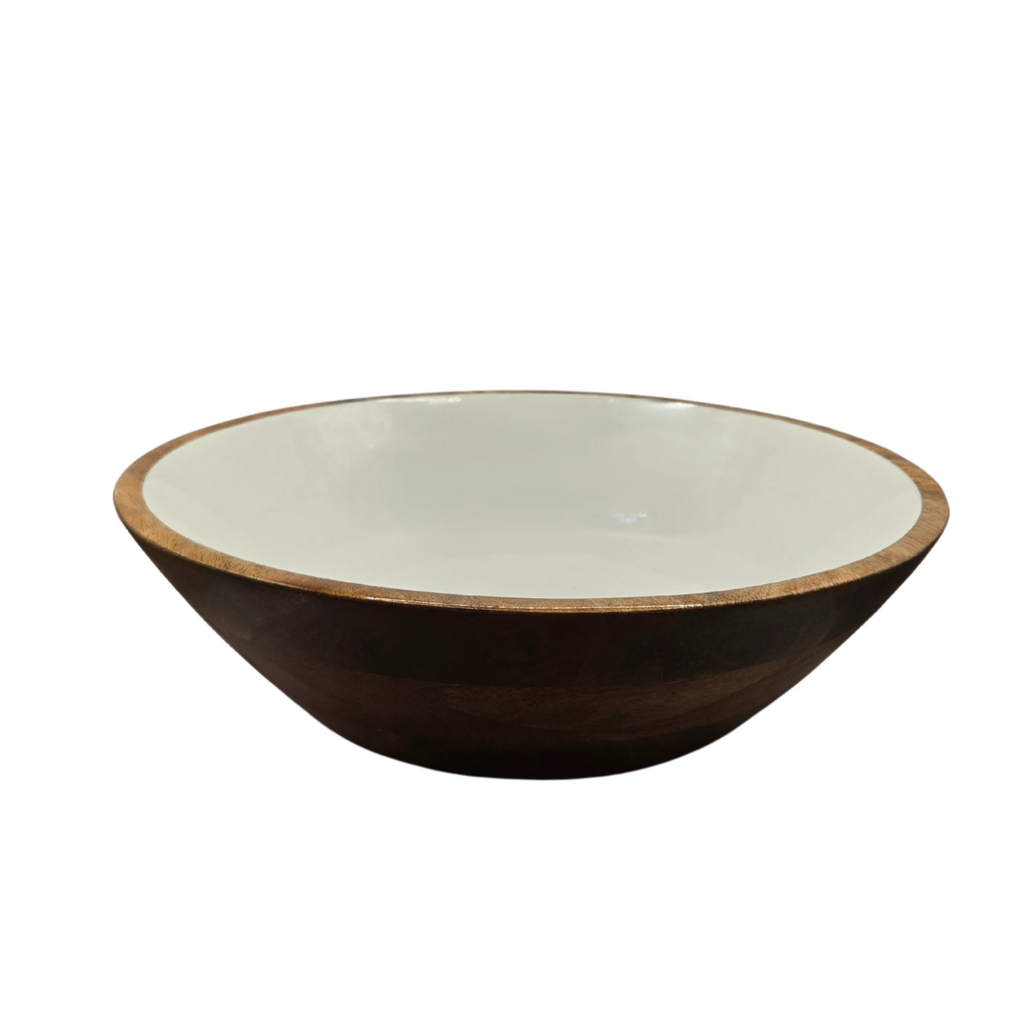 Florabelle Living Mango Wood and Enamel Serving Bowl