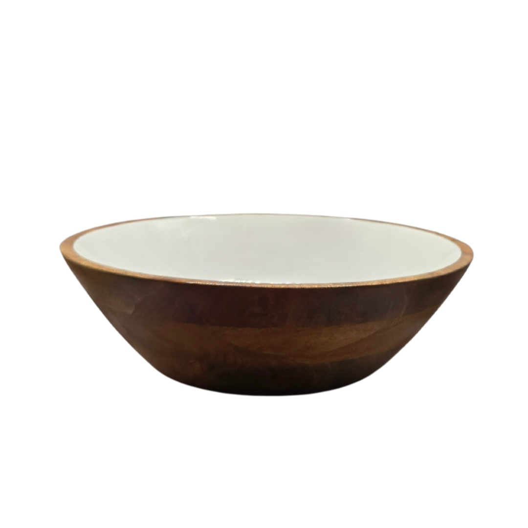 Florabelle Living Mango Wood and Enamel Serving Bowl