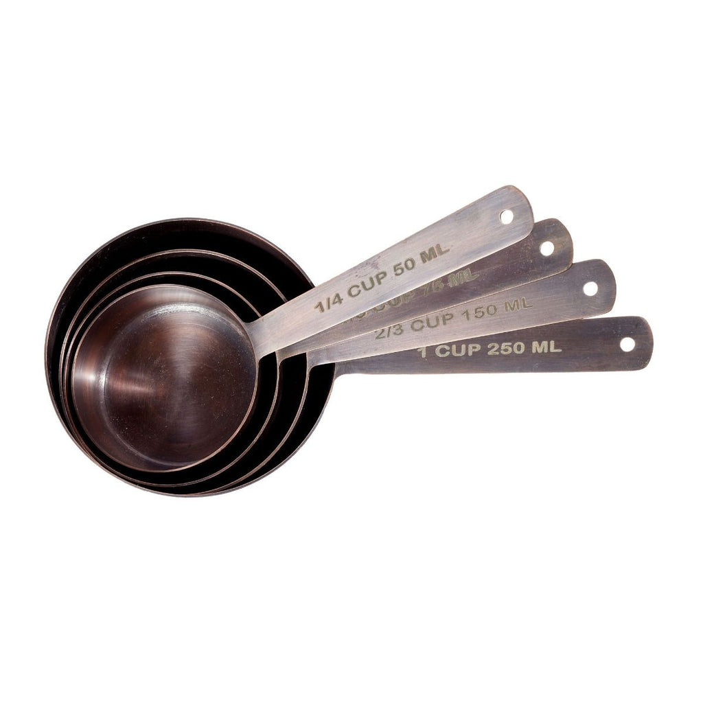 Antique Copper Finish Stainless Steel Measuring Cups, Set of 4