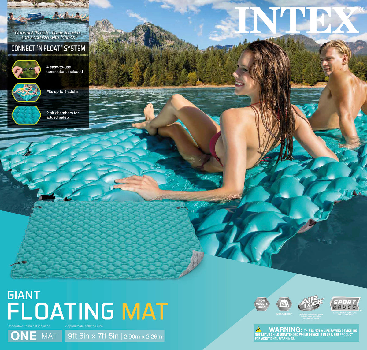 Intex Giant Floating Inflatable Mat, 280 x 206 cm