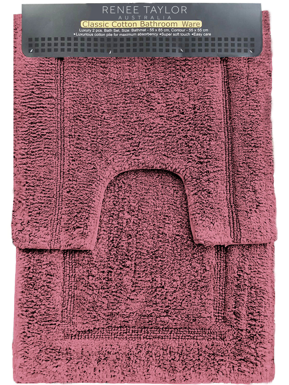 Renee Taylor 2200 GSM Tufted Cotton Bath Mat Set, 2 Piece