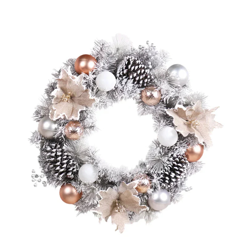 Silver Pine Cone Christmas Wreath, 40 cm