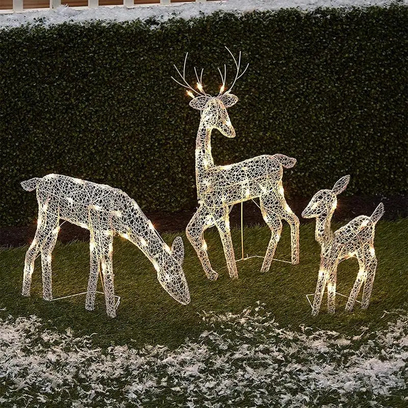 Light-Up Acrylic Reindeer Family, Set of 3