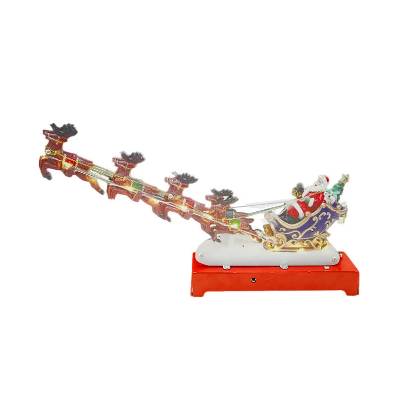 Light-Up Christmas Village House Set with Sleigh and Reindeer