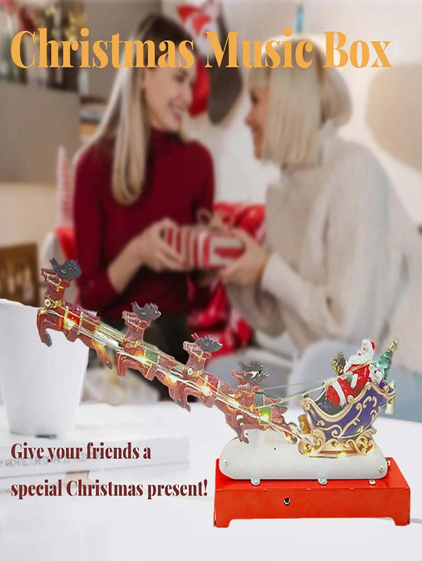 Light-Up Christmas Village House Set with Sleigh and Reindeer