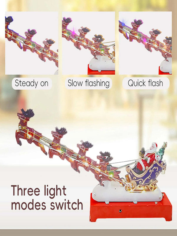 Light-Up Christmas Village House Set with Sleigh and Reindeer