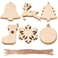 DIY Wooden Christmas Ornament Craft Set, 60 Pieces