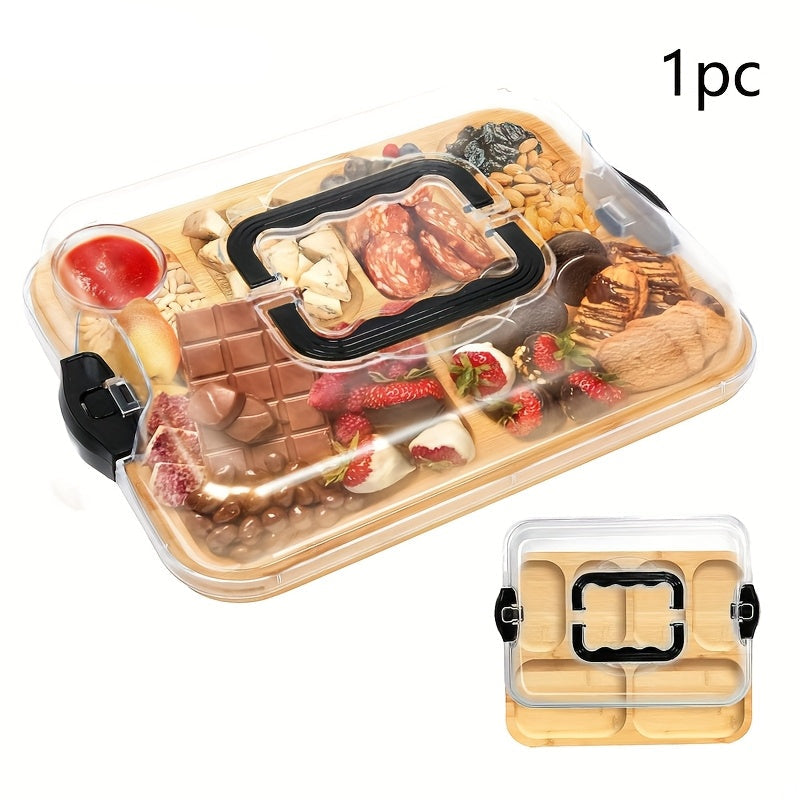 Bamboo Cheese Tray with Clear Acrylic Lid