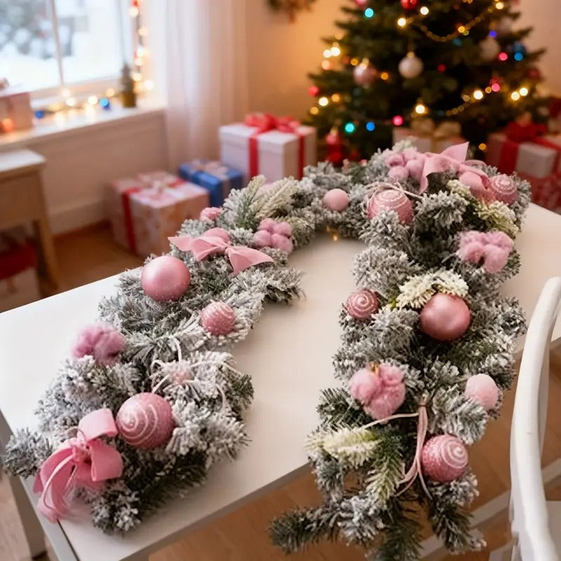 Pink Artificial Christmas Garland, 180 cm
