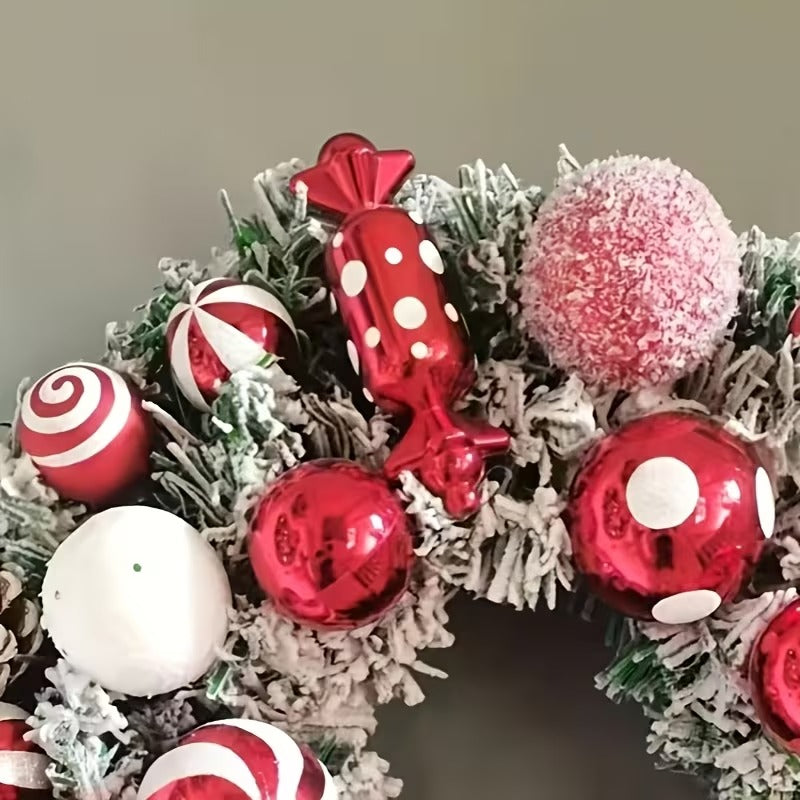 Classic Flocked Christmas Wreath, 40 cm