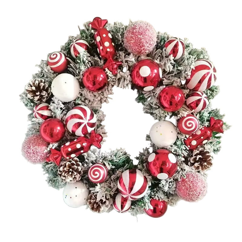 Classic Flocked Christmas Wreath, 40 cm