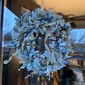 Blueberry Eucalyptus Wreath with Gold Accents, 40 cm