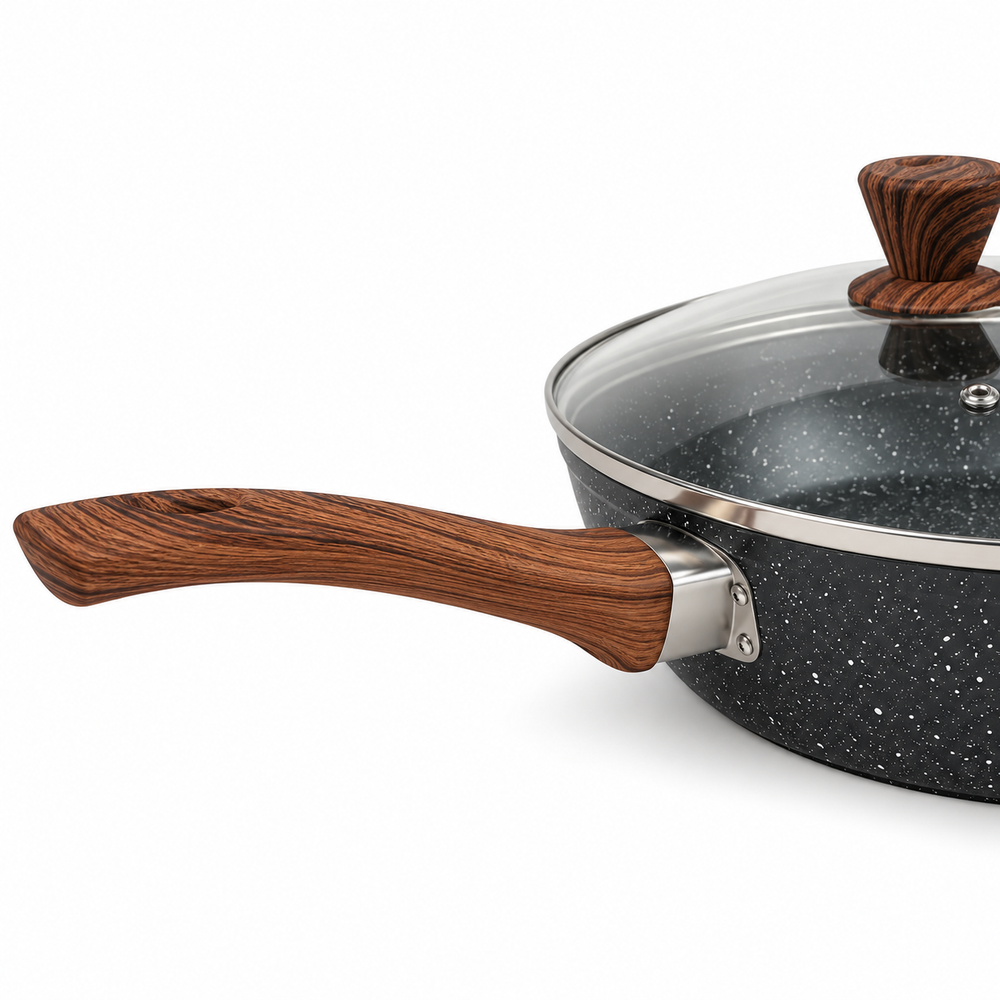 Aumerage Marble Non-Stick Saute Pan with Lid, 28 cm