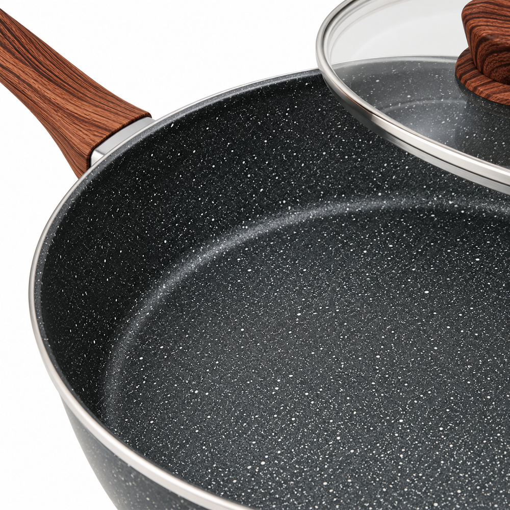 Aumerage Marble Non-Stick Saute Pan with Lid, 28 cm