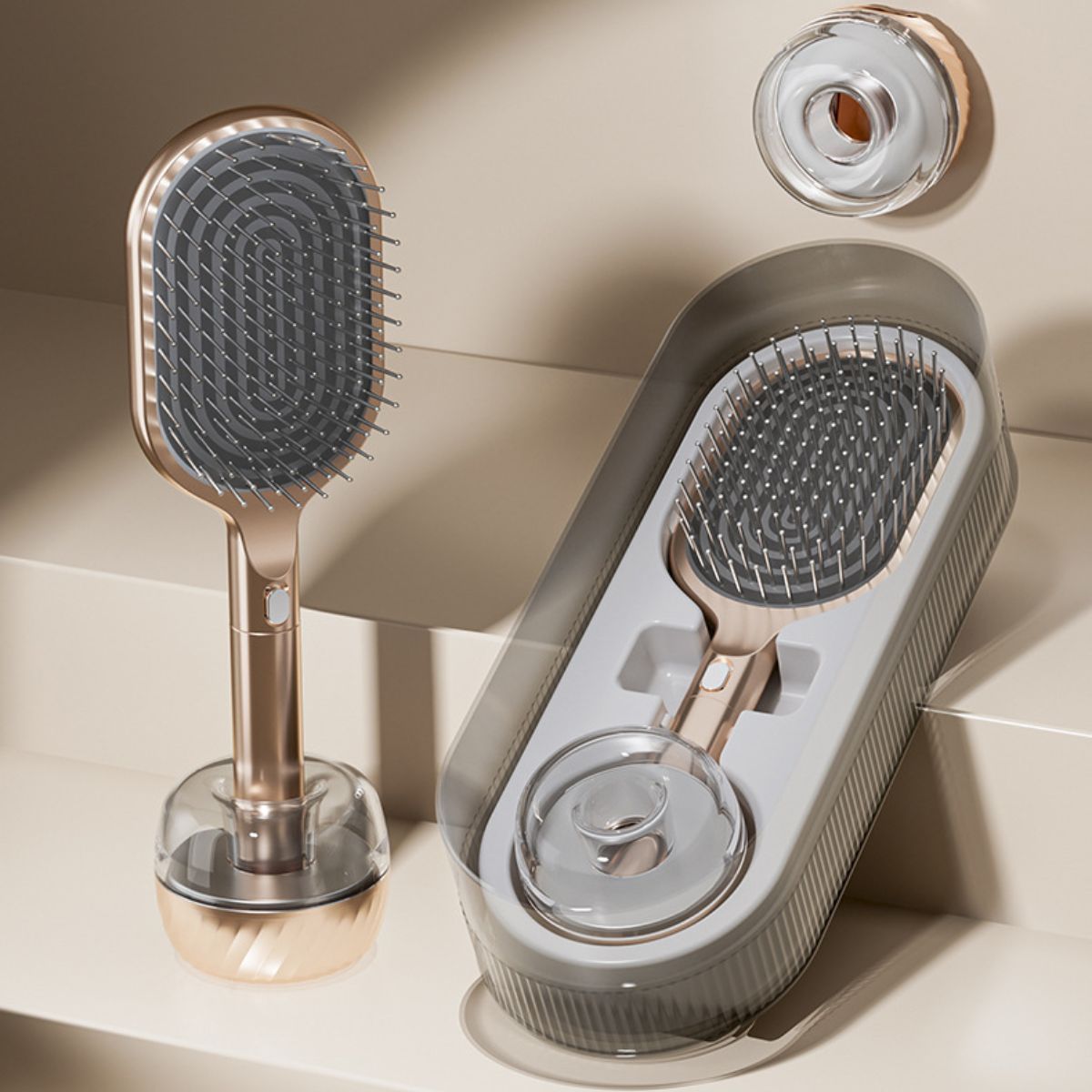 Candoray Air Cushion Hair Brush Set with Wall Mount Base, 24 cm