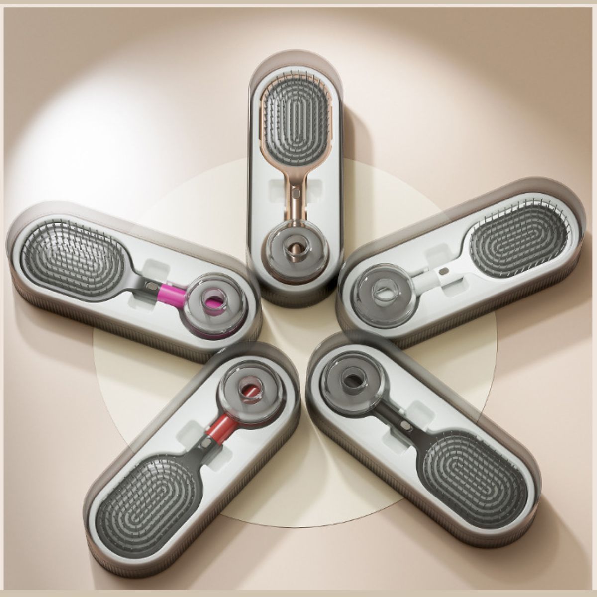 Candoray Air Cushion Hair Brush Set with Wall Mount Base, 24 cm