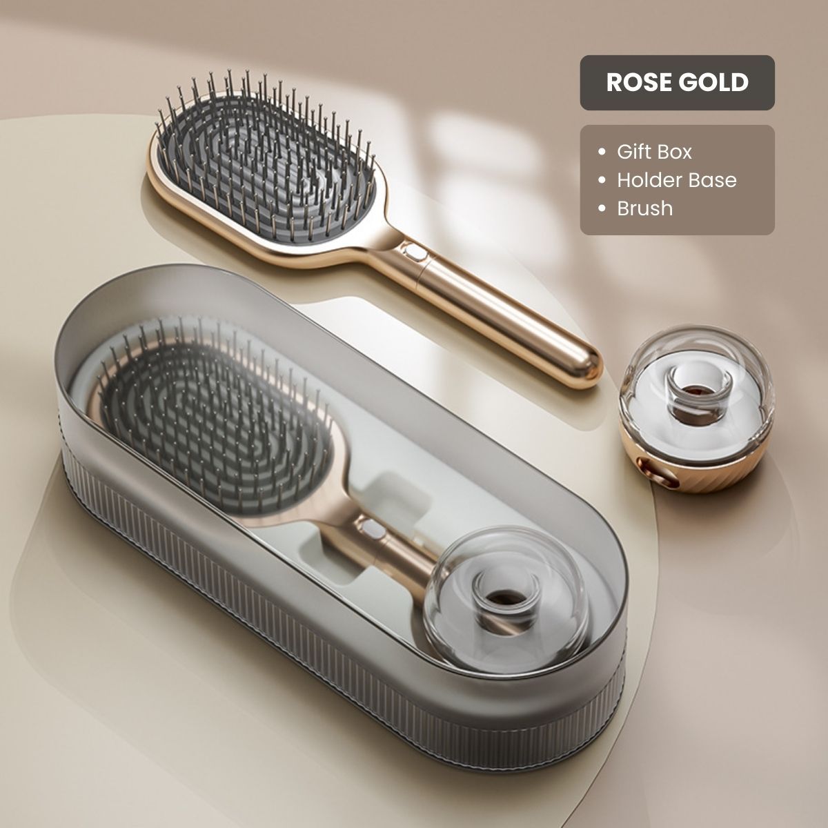 Candoray Air Cushion Hair Brush Set with Wall Mount Base, 24 cm, Gold