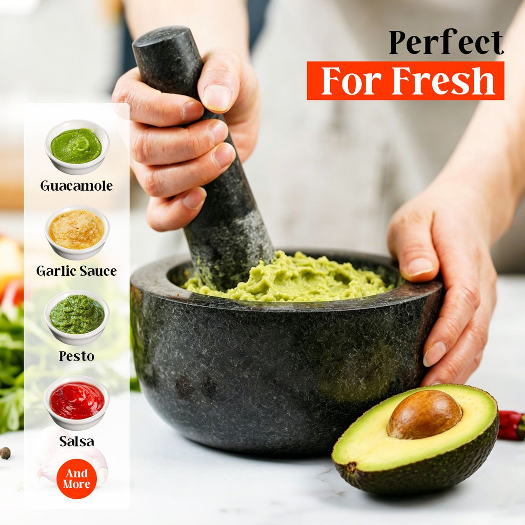 Granite Mortar and Pestle, 450 ml, Black