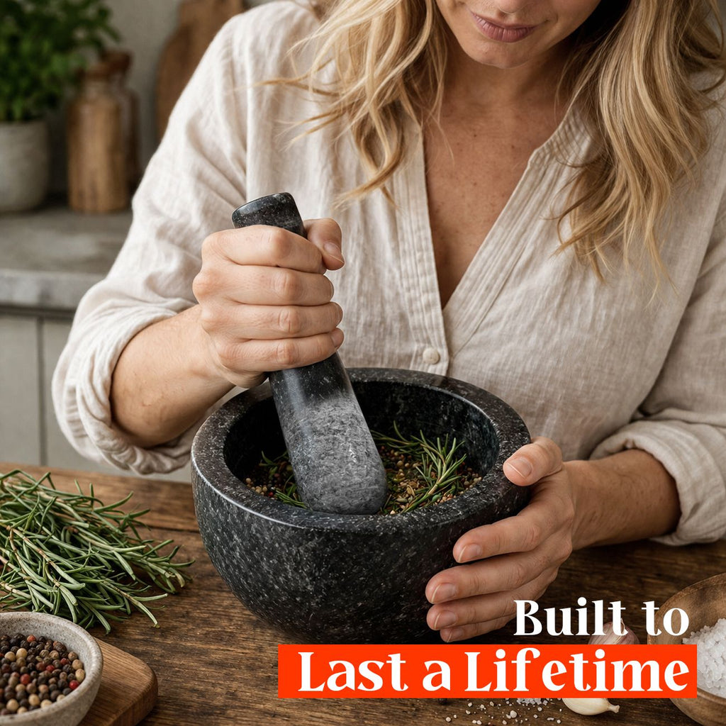 Granite Mortar and Pestle, 450 ml, Black
