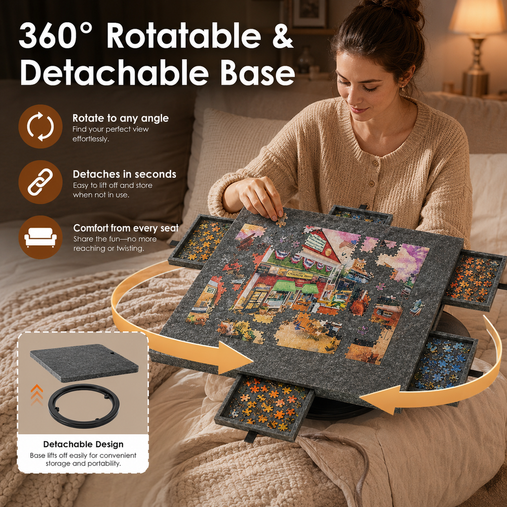 360° Rotating Jigsaw Puzzle Table