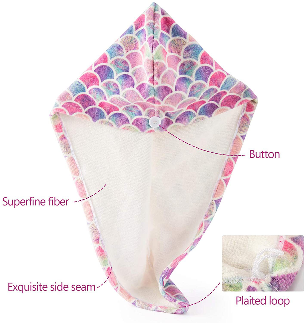 Candoray Microfibre Hair Drying Turban, Fish Scale Texture