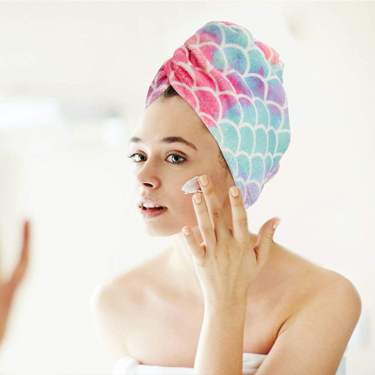 Candoray Microfibre Hair Drying Turban, Fish Scale Texture