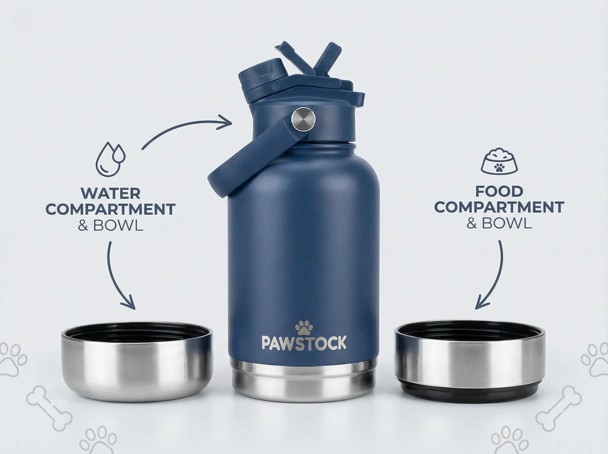 Pawstock 3-in-1 Insulated Dog Water Bottle