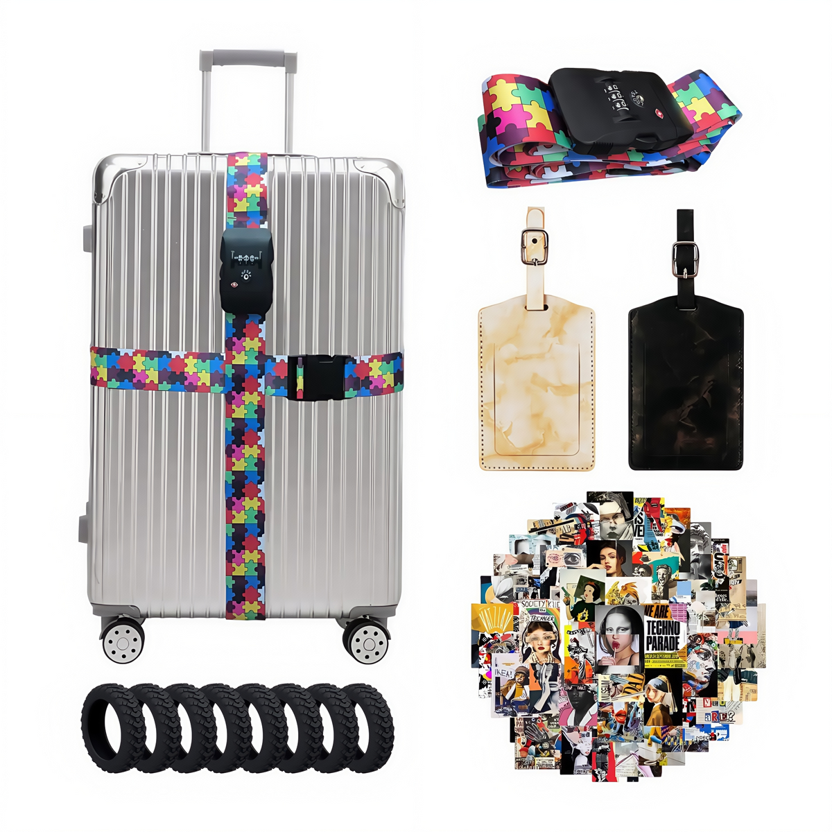 Luggage Accessories Set – 4 Pack Travel Kit with Luggage Tags