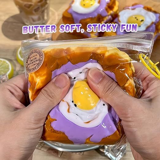 Creative Fried Egg Toast Slow-Rising Stress-Relieving Toy