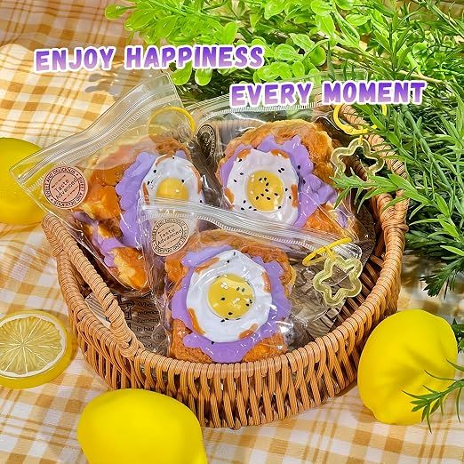 Creative Fried Egg Toast Slow-Rising Stress-Relieving Toy