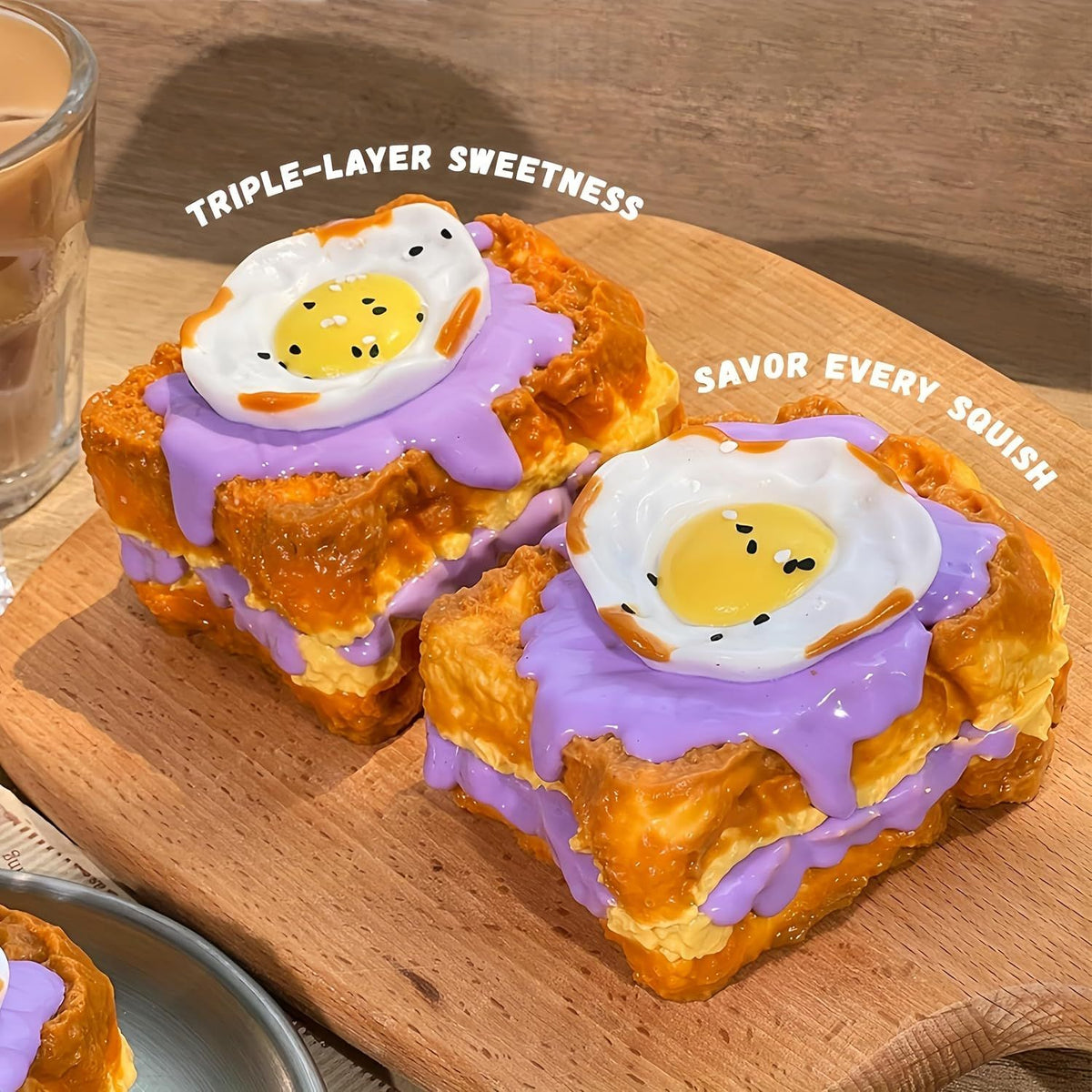 Creative Fried Egg Toast Slow-Rising Stress-Relieving Toy