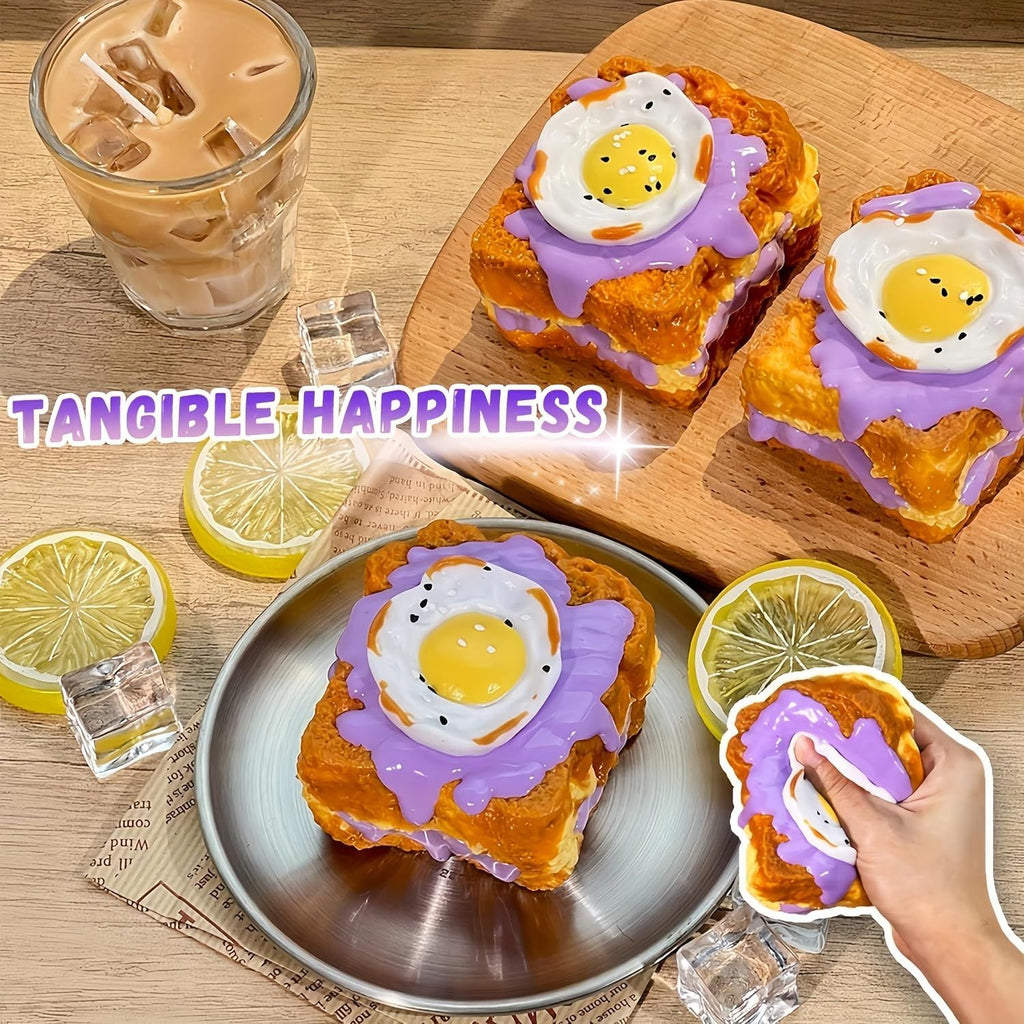 Creative Fried Egg Toast Slow-Rising Stress-Relieving Toy