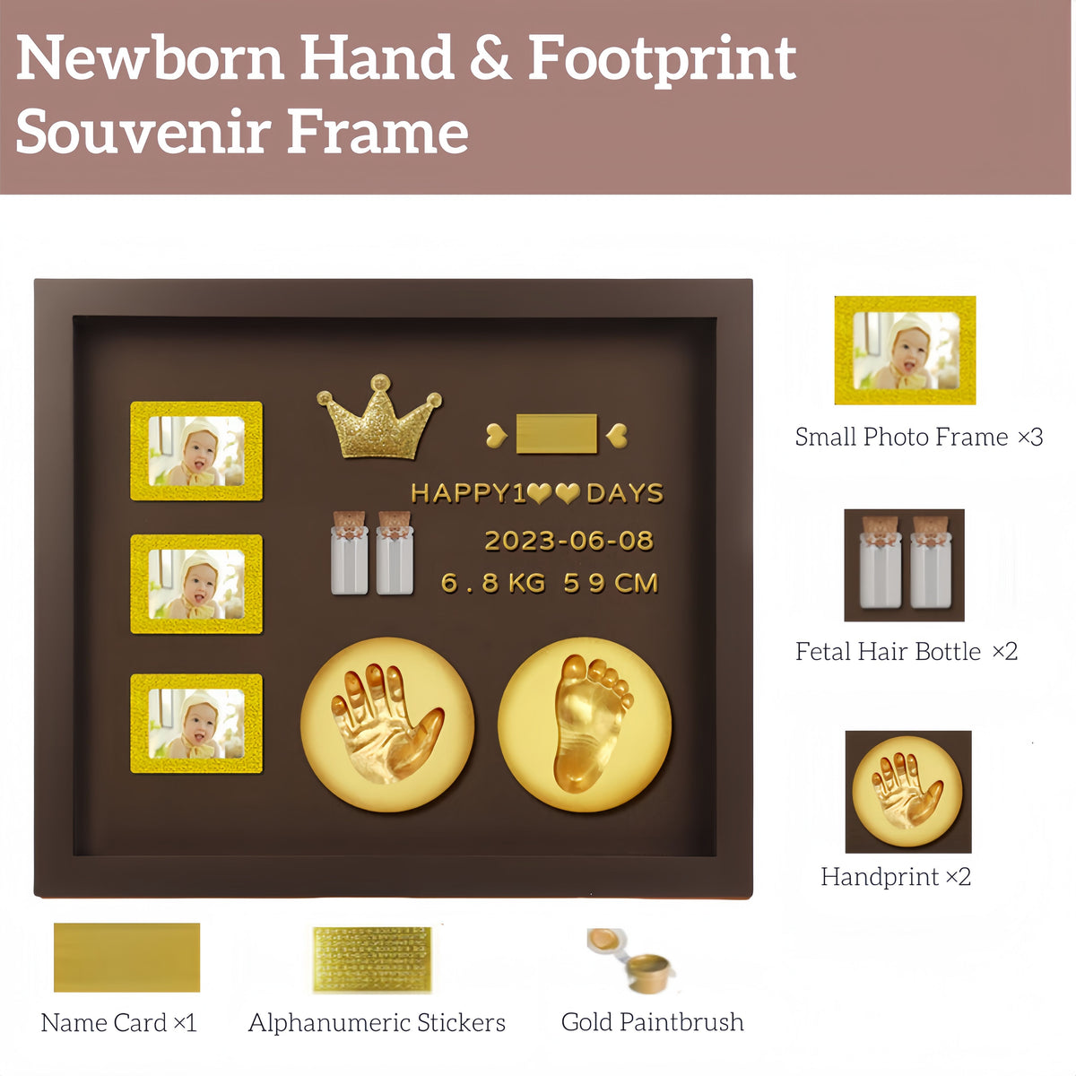 Baby Hand and Footprint Kit with 3 Photo Slots