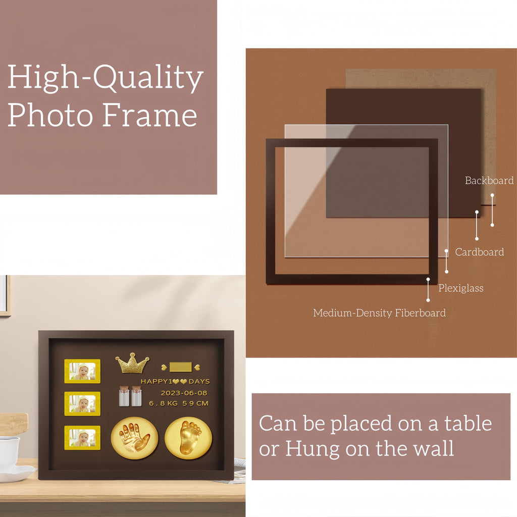 Baby Hand and Footprint Kit with 3 Photo Slots