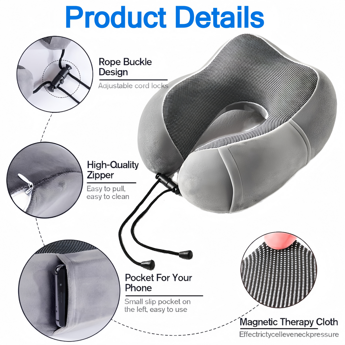 Travel Kit with Neck Pillow, Inflatable Footrest and Eye Mask