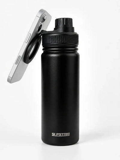 SLPSTRM Magnetic Phone Mount Sports Bottle, Black, 500 ml
