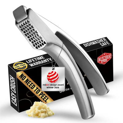 Gourmet Easy Stainless Steel Garlic Press, Coarse Mince