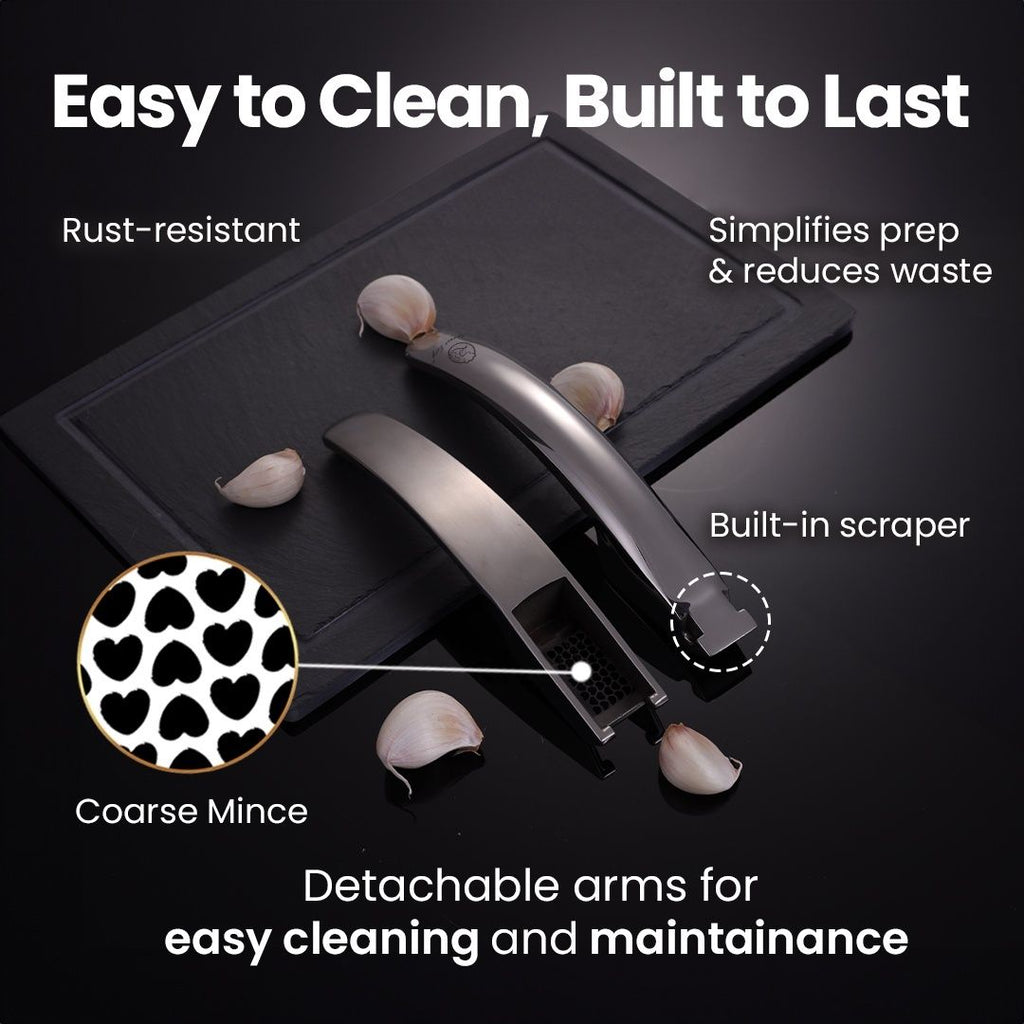 Gourmet Easy Stainless Steel Garlic Press, Coarse Mince