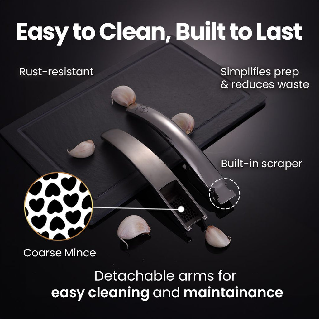 Gourmet Easy Stainless Steel Garlic Press, Coarse Mince