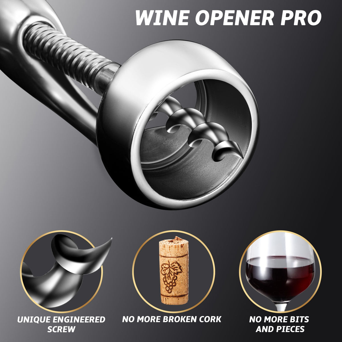 Gourmet Easy Stainless Steel Heavy-Duty Corkscrew