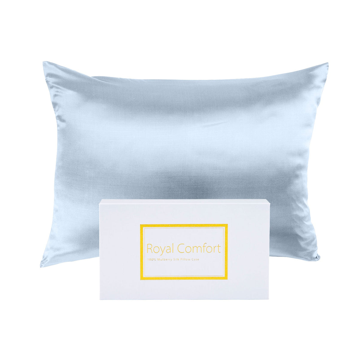 Royal Comfort Mulberry Silk Pillowcase, 51 x 76 cm, Light Blue