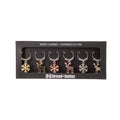 Bread and Butter (3) Snowflake and (3) Reindeer Wie Glass Charms - 6